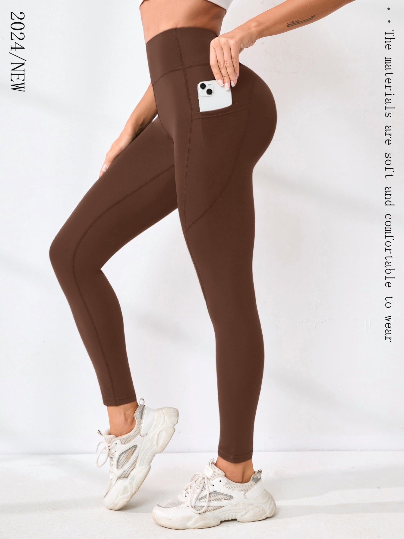 New High Waisted Butt Lifting Tummy Control Pocket Shaping Leggings