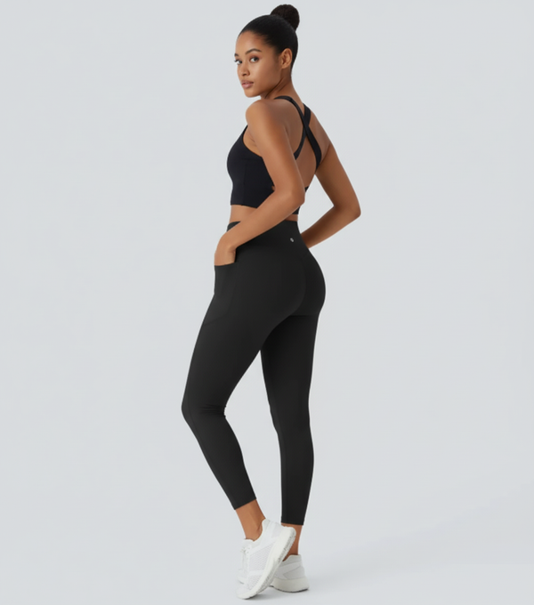 New High Waisted Butt Lifting Tummy Control Pocket Shaping Leggings